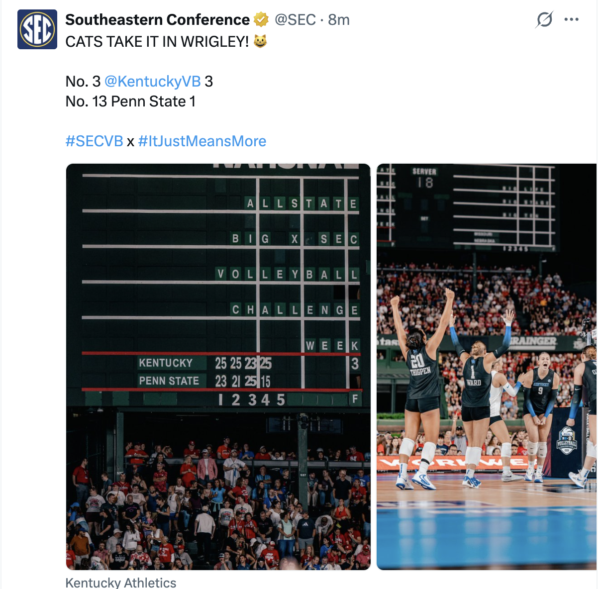 UK Volleyball at Wrigley Field